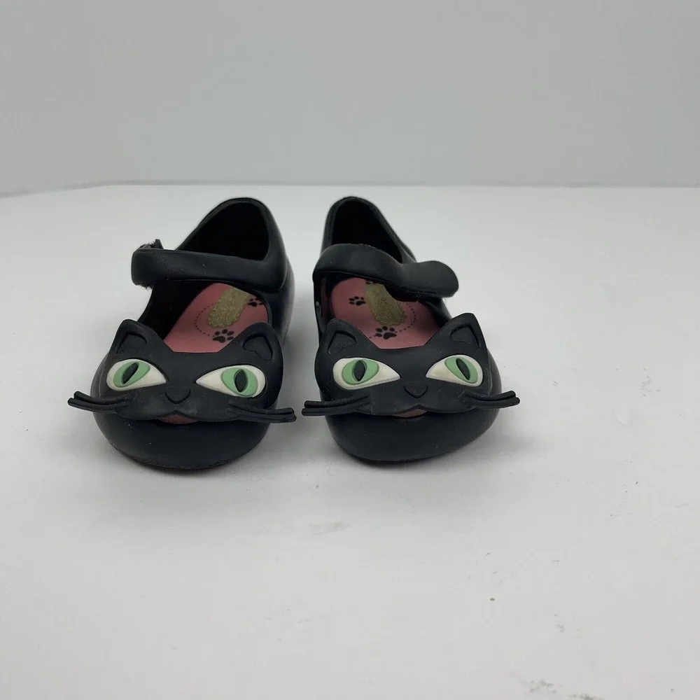 Mini‎ Melissa Black Cat Mary Jane Shoes Toddler Size 5 Halloween Festive
